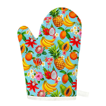 Hawaiian Tropical Fruits Pattern Print Single Oven Mitt