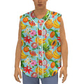 Hawaiian Tropical Fruits Pattern Print Sleeveless Baseball Jersey
