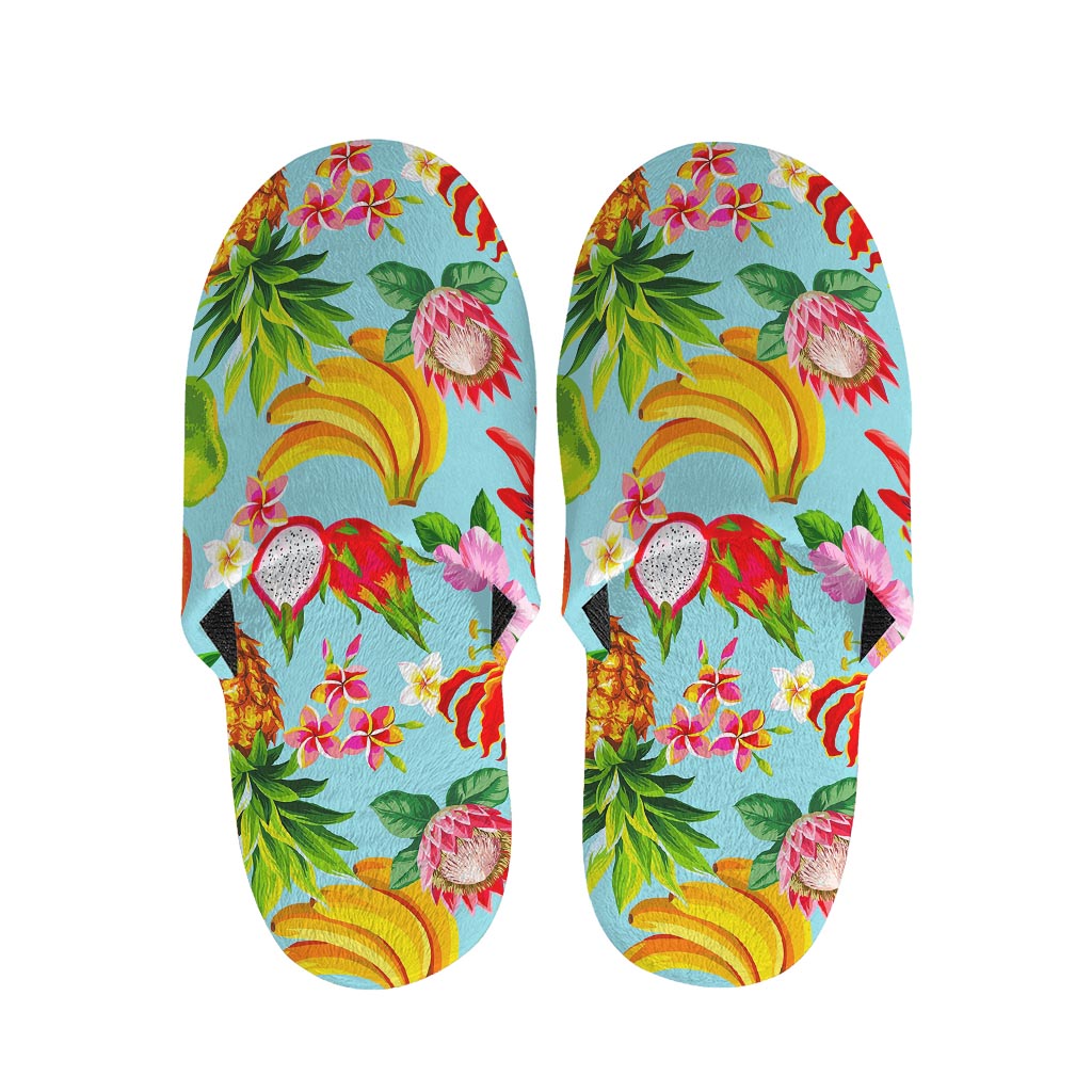 Hawaiian Tropical Fruits Pattern Print Slippers
