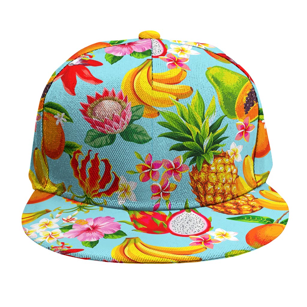 Hawaiian Tropical Fruits Pattern Print Snapback Cap