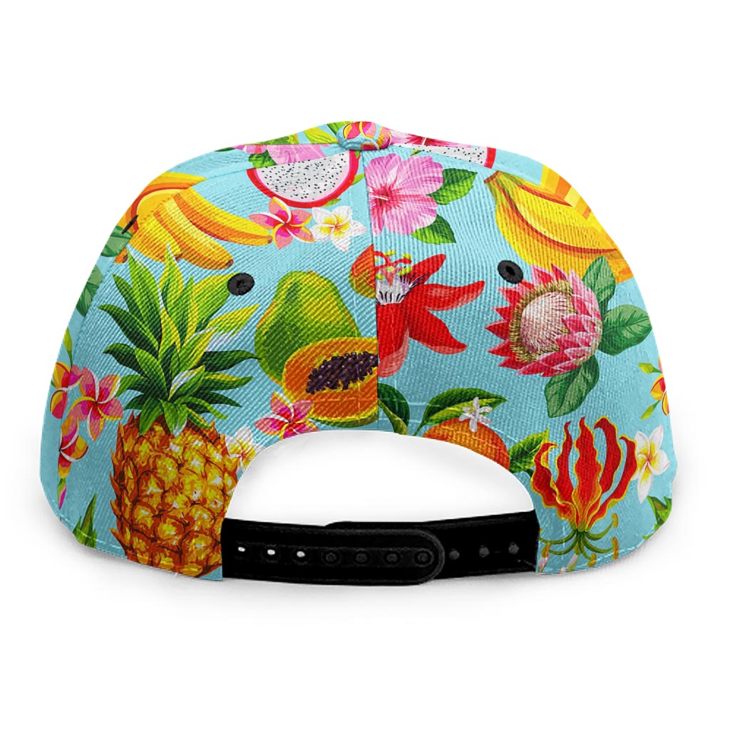 Hawaiian Tropical Fruits Pattern Print Snapback Cap