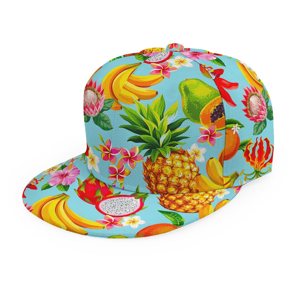 Hawaiian Tropical Fruits Pattern Print Snapback Cap