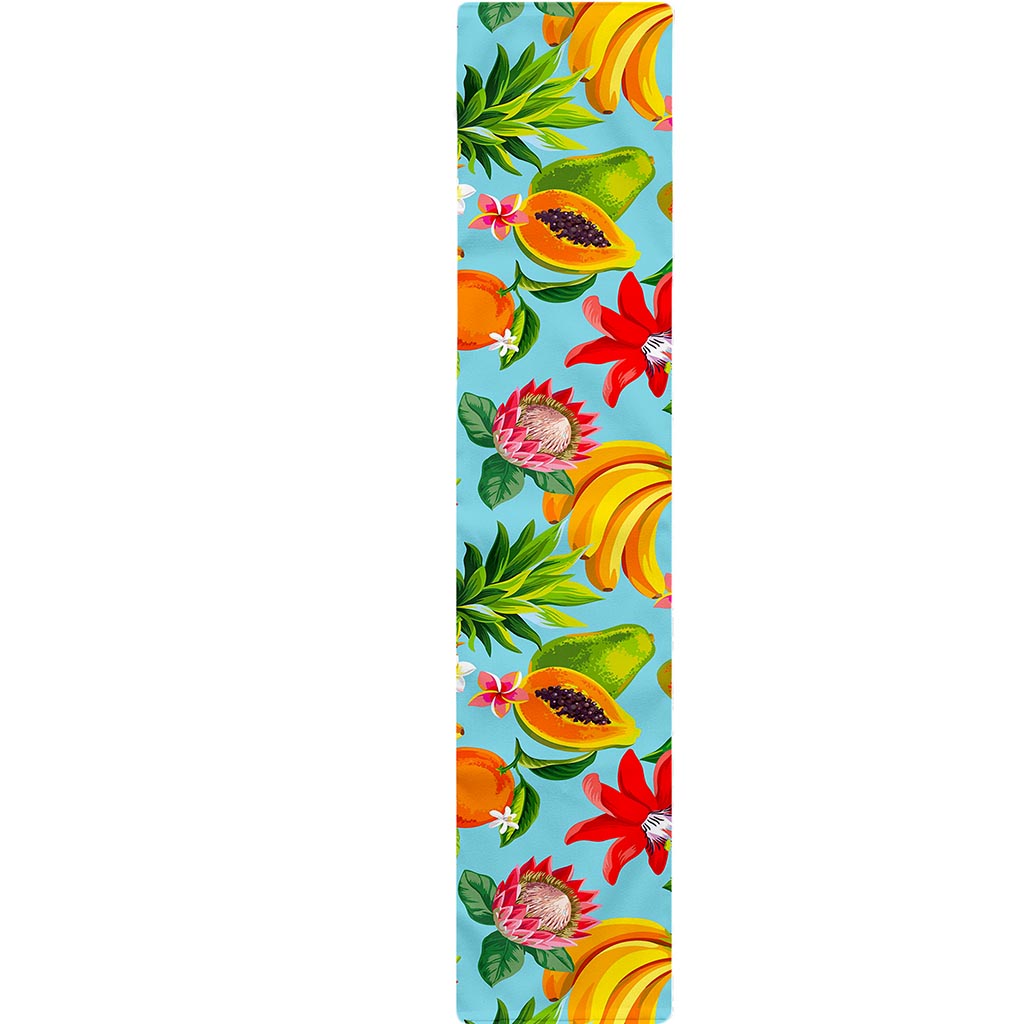 Hawaiian Tropical Fruits Pattern Print Table Runner