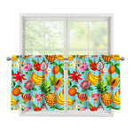 Hawaiian Tropical Fruits Pattern Print Tier Curtains