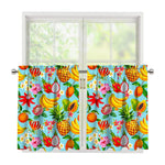 Hawaiian Tropical Fruits Pattern Print Tier Curtains