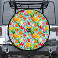 Hawaiian Tropical Fruits Pattern Print Tire Cover With Camera Hole