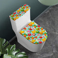 Hawaiian Tropical Fruits Pattern Print Toilet Lid And Tank Cover Set
