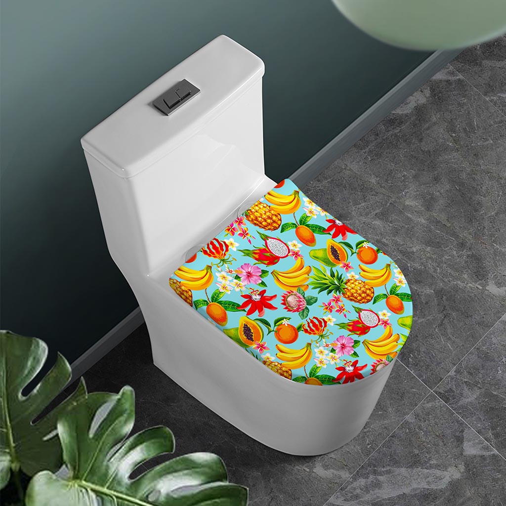 Hawaiian Tropical Fruits Pattern Print Toilet Lid Cover