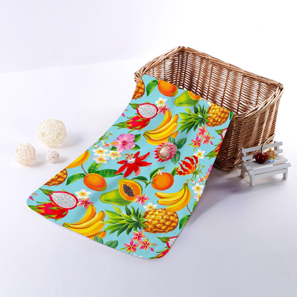 Hawaiian Tropical Fruits Pattern Print Towel