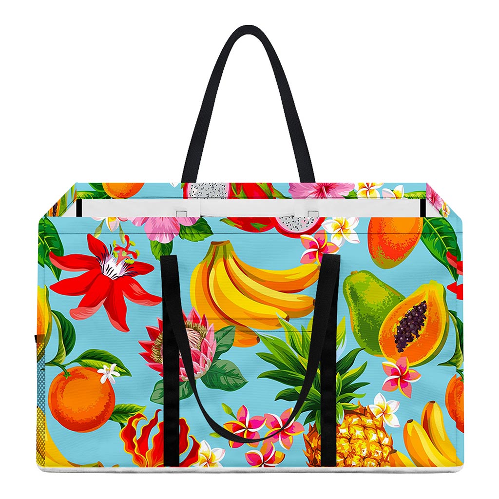 Hawaiian Tropical Fruits Pattern Print Utility Tote Bag