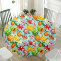 Hawaiian Tropical Fruits Pattern Print Waterproof Round Tablecloth