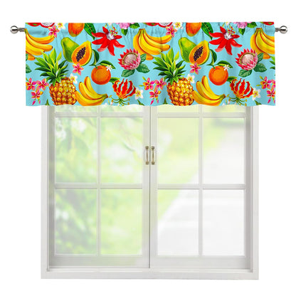 Hawaiian Tropical Fruits Pattern Print Window Valance