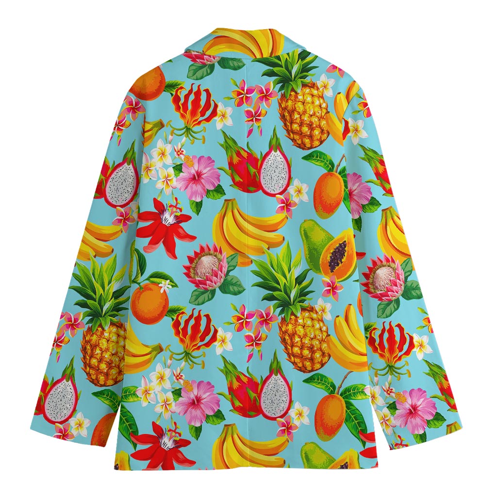 Hawaiian Tropical Fruits Pattern Print Women's Blazer