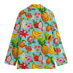 Hawaiian Tropical Fruits Pattern Print Women's Cotton Blazer