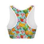 Hawaiian Tropical Fruits Pattern Print Women's Sports Bra