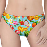 Hawaiian Tropical Fruits Pattern Print Women's Thong