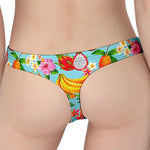 Hawaiian Tropical Fruits Pattern Print Women's Thong