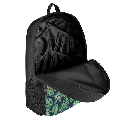 Hawaiian Tropical Leaves Pattern Print 17 Inch Backpack