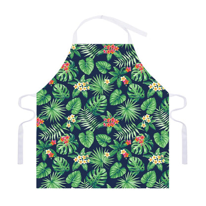 Hawaiian Tropical Leaves Pattern Print Adjustable Apron