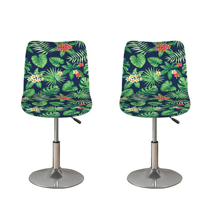 Hawaiian Tropical Leaves Pattern Print Bar Stool Covers