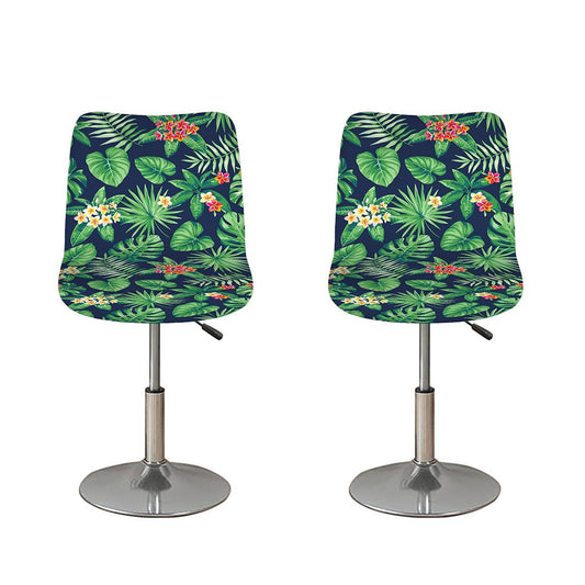 Hawaiian Tropical Leaves Pattern Print Bar Stool Covers