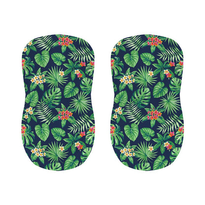 Hawaiian Tropical Leaves Pattern Print Bar Stool Covers