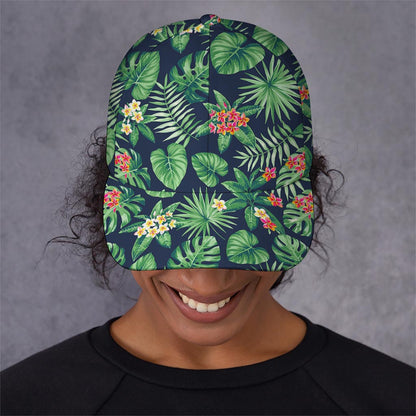 Hawaiian Tropical Leaves Pattern Print Baseball Cap