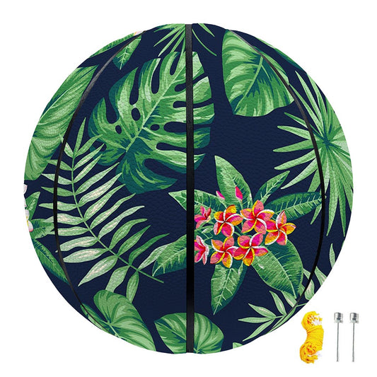 Hawaiian Tropical Leaves Pattern Print Basketball