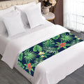 Hawaiian Tropical Leaves Pattern Print Bed Runner