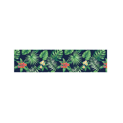 Hawaiian Tropical Leaves Pattern Print Bed Runner