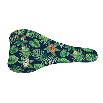 Hawaiian Tropical Leaves Pattern Print Bicycle Seat Cover
