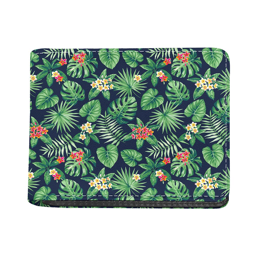 Hawaiian Tropical Leaves Pattern Print Bifold Wallet