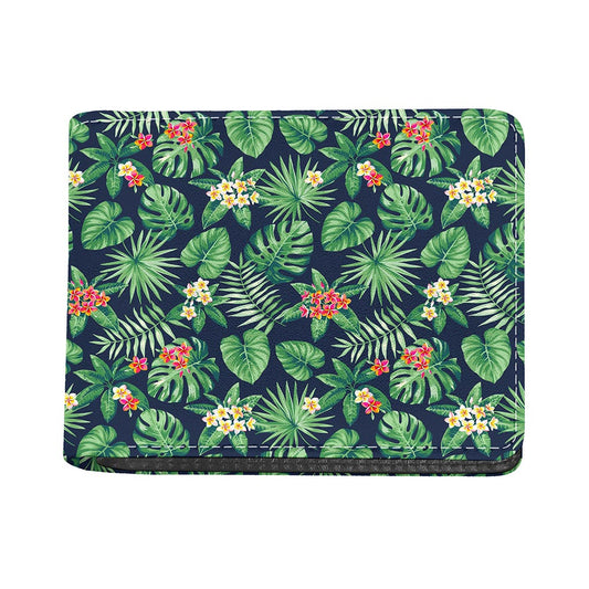 Hawaiian Tropical Leaves Pattern Print Bifold Wallet