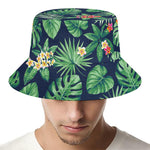 Hawaiian Tropical Leaves Pattern Print Bucket Hat