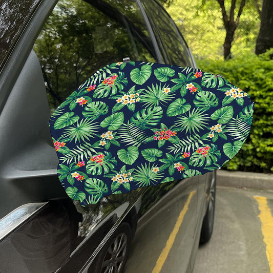 Hawaiian Tropical Leaves Pattern Print Car Side Mirror Covers