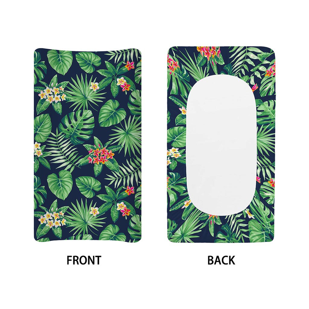 Hawaiian Tropical Leaves Pattern Print Changing Pad Cover