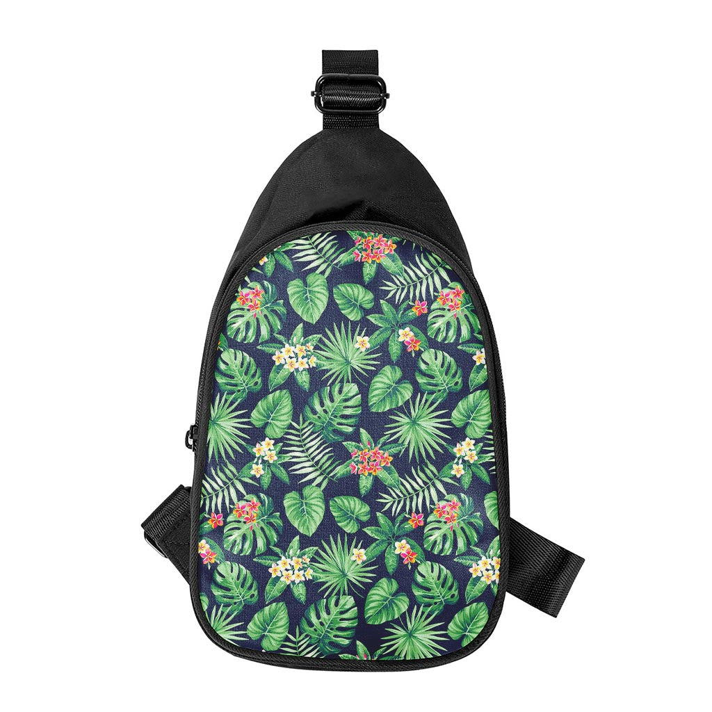 Hawaiian Tropical Leaves Pattern Print Chest Bag