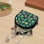 Hawaiian Tropical Leaves Pattern Print Coin Purse