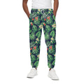 Hawaiian Tropical Leaves Pattern Print Cotton Sweatpants