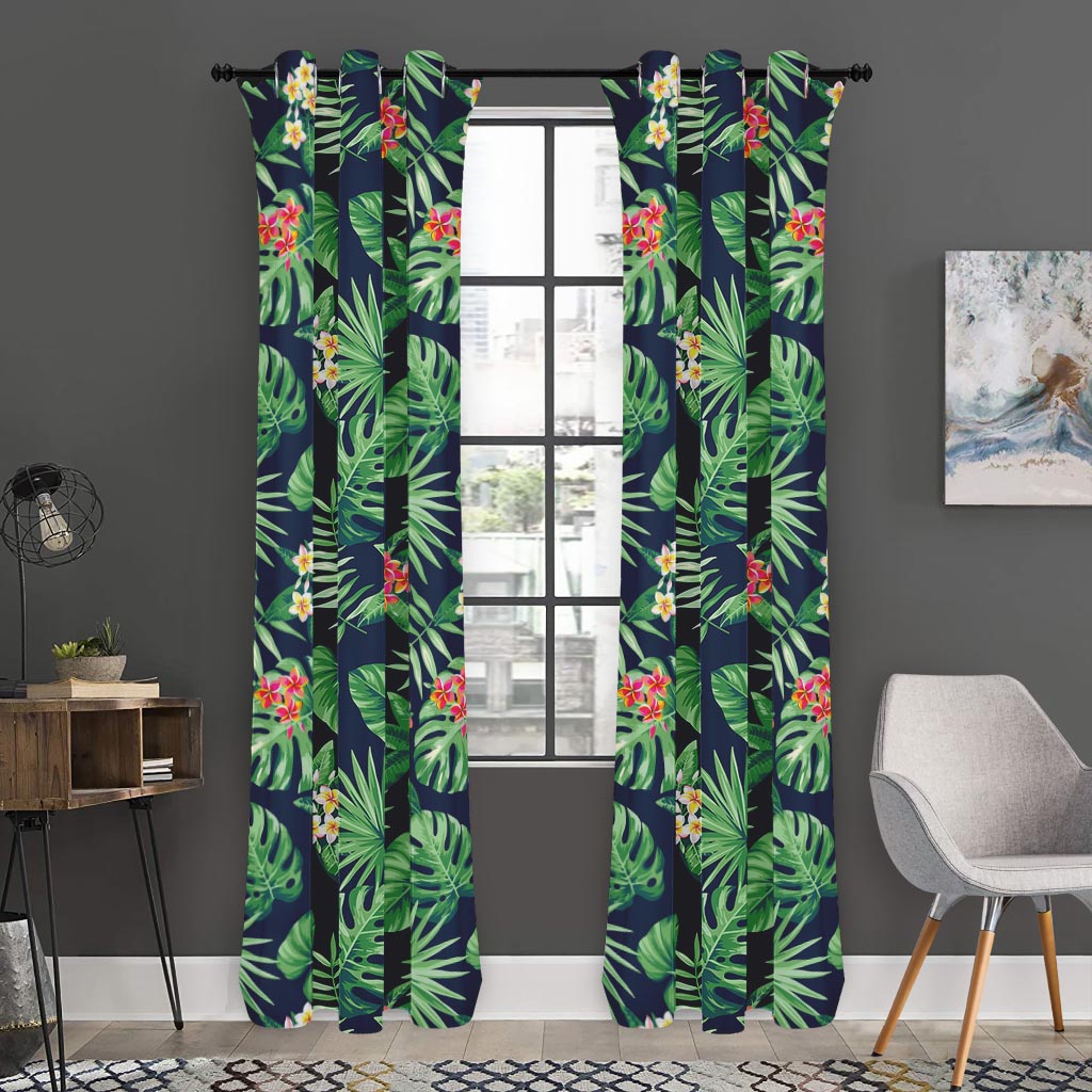 Hawaiian Tropical Leaves Pattern Print Curtain