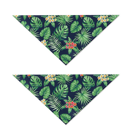 Hawaiian Tropical Leaves Pattern Print Dog Bandana