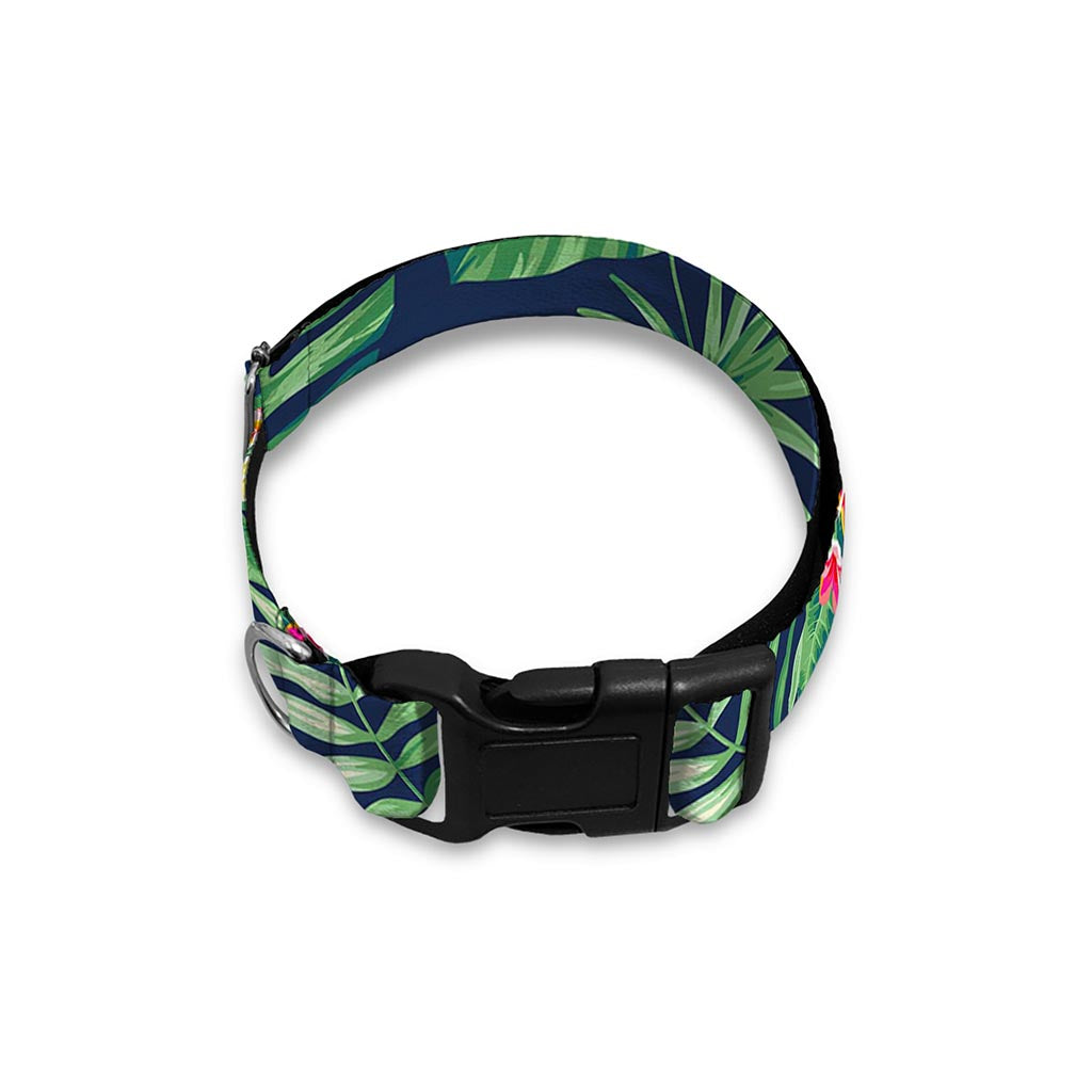 Hawaiian Tropical Leaves Pattern Print Dog Collar