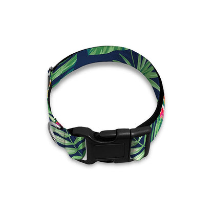 Hawaiian Tropical Leaves Pattern Print Dog Collar