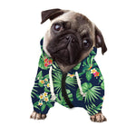 Hawaiian Tropical Leaves Pattern Print Dog Zip Up Hoodie
