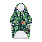 Hawaiian Tropical Leaves Pattern Print Dog Zip Up Hoodie