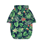 Hawaiian Tropical Leaves Pattern Print Dog Zip Up Hoodie