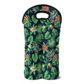Hawaiian Tropical Leaves Pattern Print Double Neoprene Wine Tote