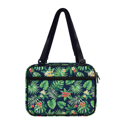 Hawaiian Tropical Leaves Pattern Print Double Strap Bible Bag