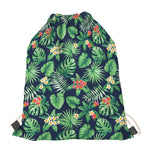 Hawaiian Tropical Leaves Pattern Print Drawstring Bag