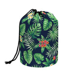 Hawaiian Tropical Leaves Pattern Print Drawstring Makeup Bag